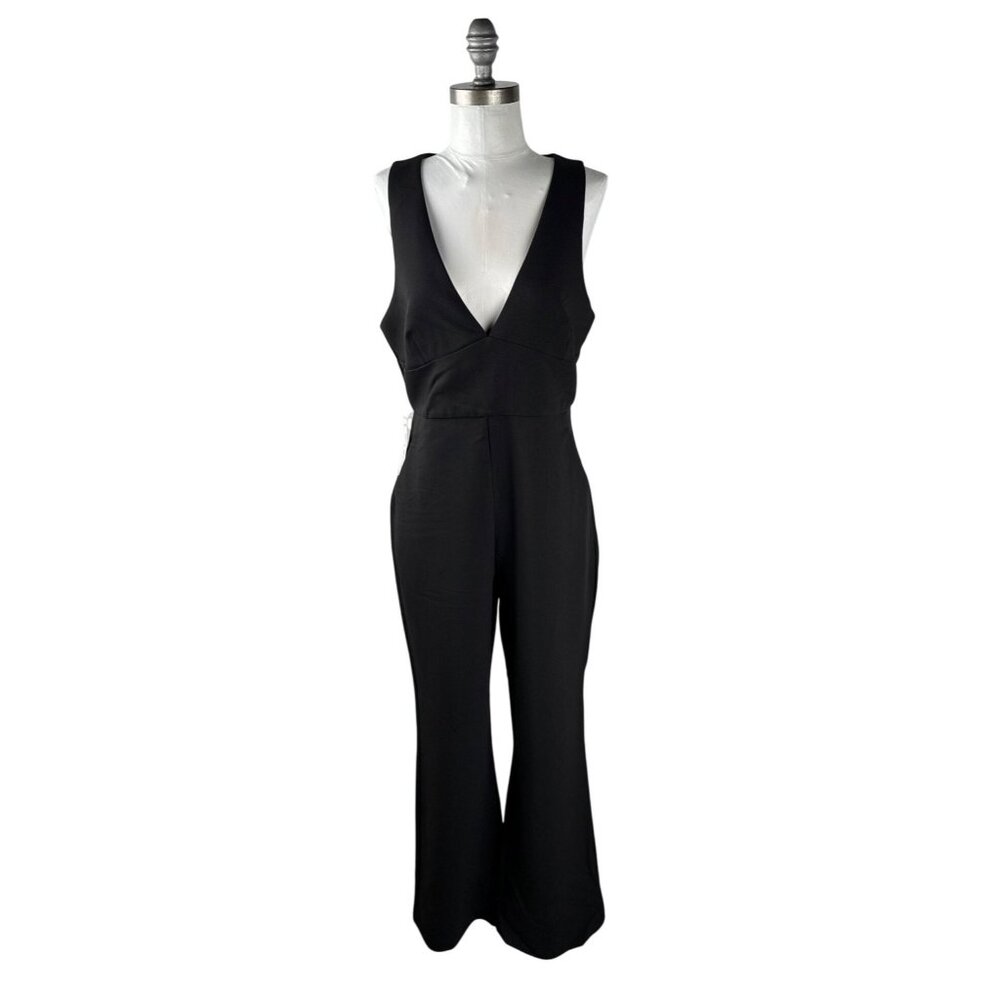 BARDOT Women's Meribel Sleeveless Crop Jumpsuit in Black Size 8
